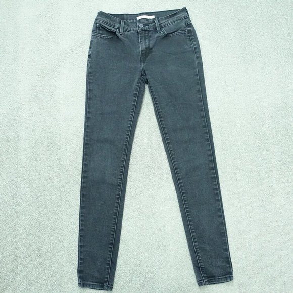 Levi's 710 Super Skinny Jeans Jeggings Women Size 28 Black Grey Cotton Blend